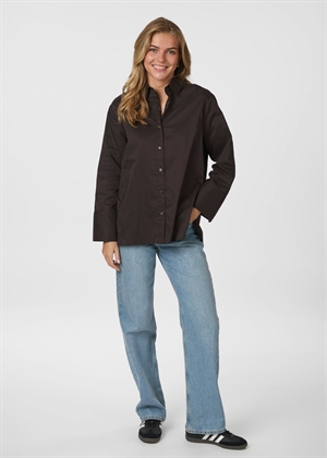 Dita poplin skjorte Chocolate Brown Neo Noir 